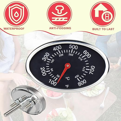 Grill Thermometer Replacement for Nexgrill 720-0830H 720-0830D 720-0888 720-0679 Replacement Parts, Brinkmann 810-1455-S 810-3821-S, Members Mark 720-0586A Kenmore 122.16431010 Replacement Thermometer