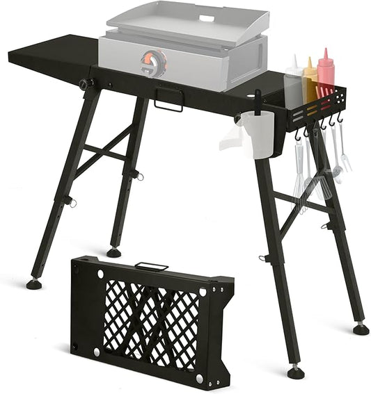 boldworks Griddle Stand for Blackstone Griddle Table Fits Blackstone Table Top Grill 17 Inch and 22 inch Portable with Folding and Height Adjustable Legs