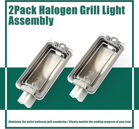 YUXIVCNE 8A37000038 Halogen Grill Light Assembly Replacement for Mont Alpi Outdoor Island Kitchens Grills MAi805 MABi805 MAi400 Lamp and Built-in Barbecue Grilling Rack Lighting Fixtures, 2Pcs