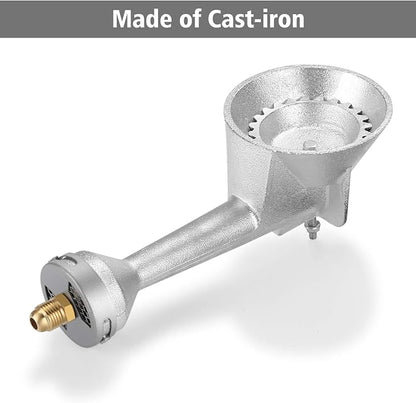 WADEO High Pressure Cast-Iron Propane Burner Head with Brass Fitting for Turkey Fryer Burners