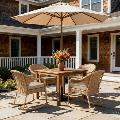 Goodgoods 19.5 x 20 Outdoor Chair Cushions Set of 4, Fade-Resistant & Water-Resistant Patio Seat Cushion Pads with Ties, 30D High-Resilience Foam for Dining Room Kitchen Chairs, Putty