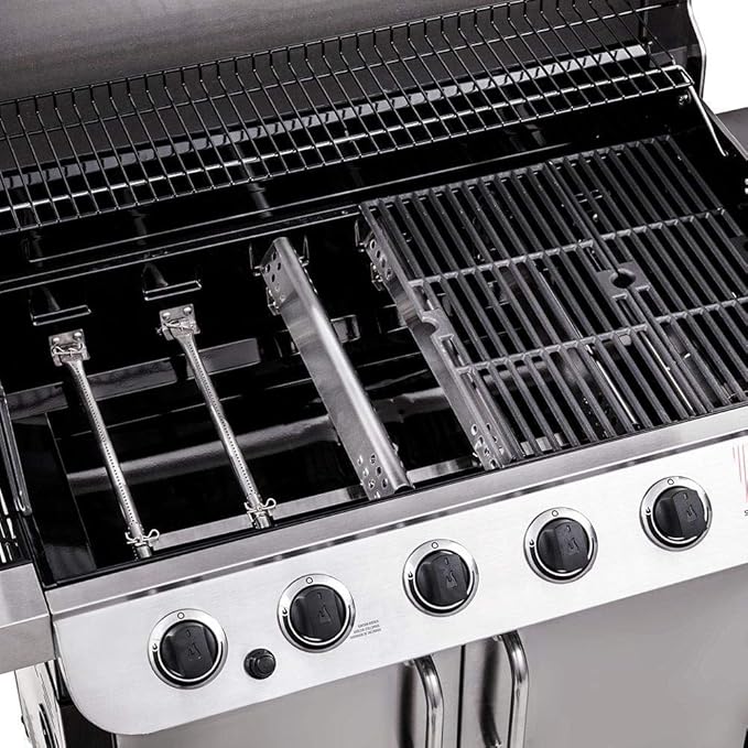 Utheer Grill Replacement Parts for Charbroil Advantage Series 4 Burner 463344116 466344116 Gas Grills, Stainless Steel Grill Burner Tube, Heat Plate Tent Shield, Adjustable Crossover Tube Grill Parts