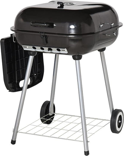 Portable Charcoal Grill with Porcelain Enamel Bowl and Adjustable Damper for Camping, Picnics, Backyard