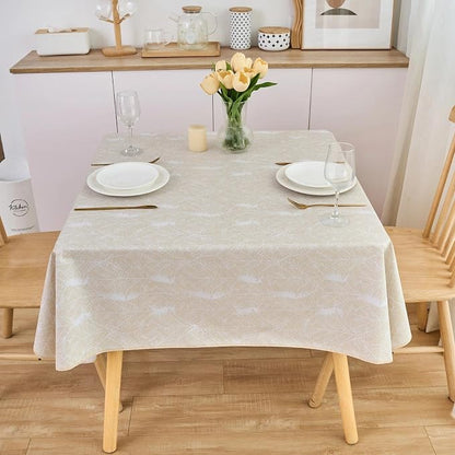 LIBERECOO Heavy Duty Vinyl Tablecloth with Flannel Backing Waterproof Oil-Proof Plastic Table Cloth Stain-Resistant Wipeable Rectangle or Square Table Cover for Indoor and Outdoor 54 x 54 Inch
