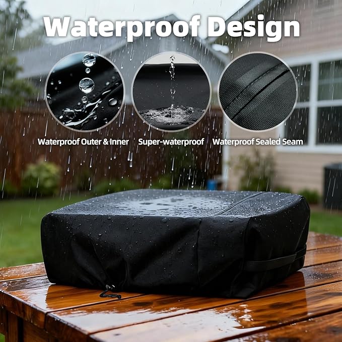 NOELIFE Grill Cover for Blackstone 17 inch Tabletop Griddle with Hood, Griddle Accessories for Blackstone 17, Propane Fuel Cylinder Can Be Covered Completely, Waterproof and Windproof (Cover Only)