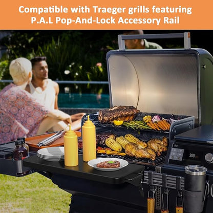 AJinTeby BAC604 Folding Shelf for Traeger Ironwood, Ironwood XL, Timberline, Timberline XL, 22" x 11" P.A.L. Pop-and-Lock Folding Front Shelf for Traeger Accessory