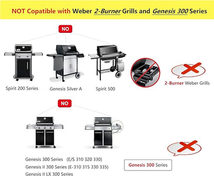 Hongso 17.5" Crill Grates for Weber Spirit e310, Weber Spirit 300 and Spirit II 300, Spirit E & S 310 315 320 330, Spirit 700, Genesis Gold & Silver B/C 1000-5000 Gas Grill, Cast Iron, Parts 7638 7639