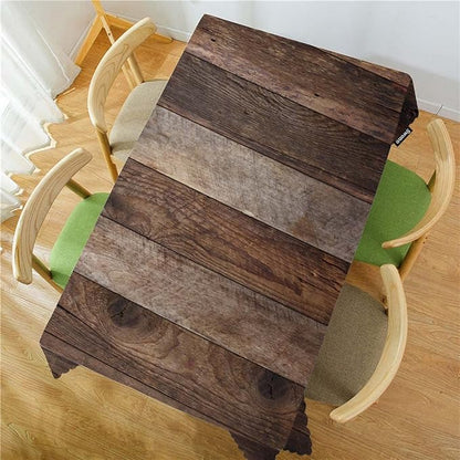Swono 52x70 Inch Wood Plank Tablecloth Retro Wood Texture Brown Farmhouse Dining Table Cloth Anti-Stain Talking Table Cover for Kitchen Dinning Room Coffee Store Restaurant