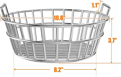 onlyfire Charcoal Ash Basket Stainless Steel Charcoal Holder with Handles, Fits Kamado Joe-Joe Junior Grill