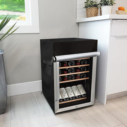 Bitubi Beverage Refrigerator Cooler Cover,Outdoor Fridge Cover – Waterproof, Dustproof, Sun-Proof, 20" W x 20" D x 33" H. Suitable for most 3.2 Cu.ft Beer or Wine Mini Fridge (Black)
