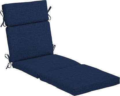 Arden Outdoor Chaise Cushion, 22 x 77, Rain-Proof, Fade Resistant Sapphire Blue Leala | Lounge Cushion, Rain-Proof, Fade Resistant, Mold and Mildew Resistant