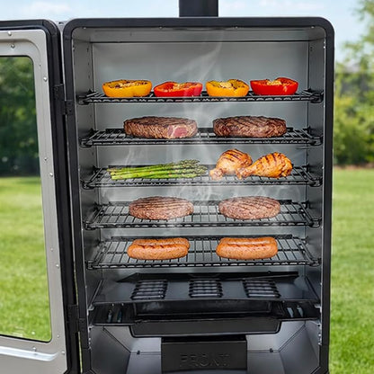 Utheer Cast Iron Porcelain-Enamel Cooking Grates for 4 Series Vertical Pellet Smoker - Onyx Edition PBV4NX, 5 Pack Smoking Rack Set 19.76" × 12", Replacement Smoker Racks