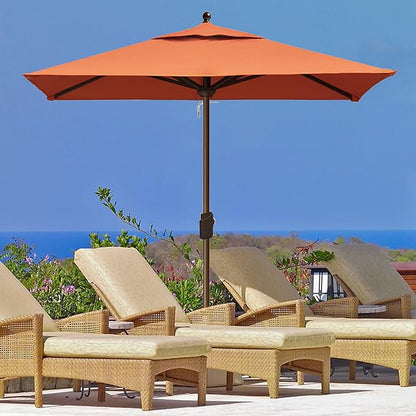 EliteShade USA 10-Year-Non-Fading 6x6Ft Square Market Patio Umbrella, UPF 50+ UV Protection Performance Sun Umbrella, Heavy Duty Commercial Grade Outdoor Table Umbrella with Crank, Windproof Vented Top for Garden, Pool, Deck and Outdoor Playsets, Rust