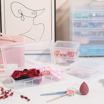 Plastic Storage Box Storage Boxes & Organizers (6 Medium+ 6 Small-Clear) | Multifunctional Design,Stackable,See Through,Versatile Organization,Space-Saving,Durable,Dust Protection,Clear