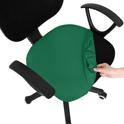 Smiry Office Computer Chair Seat Covers for Desk, Anti-dust Protector | Stretch Jacquard Removable Washable Desk Chair Seat Cushion Protectors, Chritsmas Green