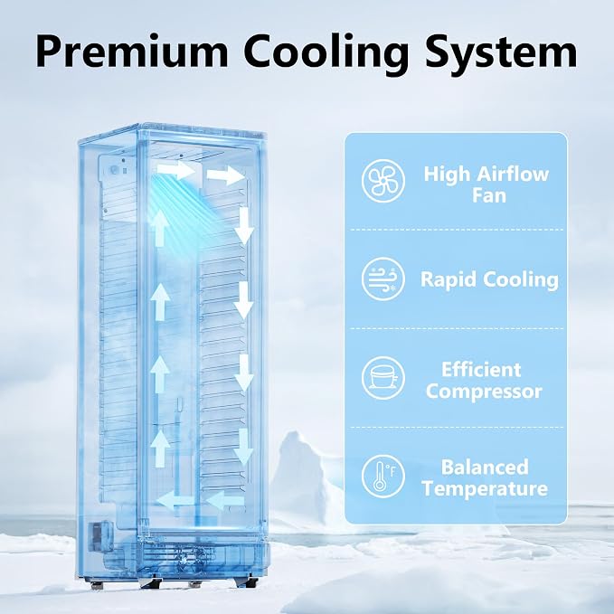 7 Cu.Ft Commercial Beverage Refrigerator with Glass Door | Double-Tempered Glass, Outdoor/Indoor Use, Bar/Office/Restaurant, Energy Efficient, Adjustable Shelving, Secure Lock