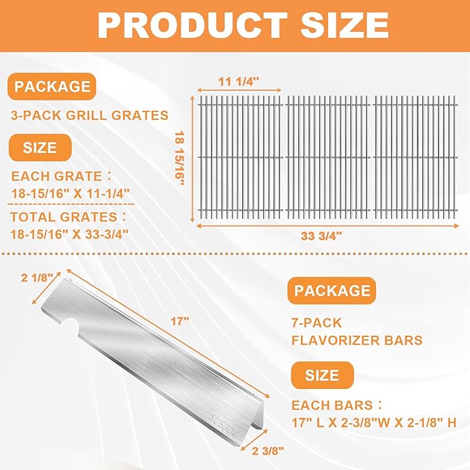 GS4 Genesis 2 Grill Parts for Weber 4-Burner GS4 Genesis II/II LX 400 SER Genesis II E410 Replacement Webber Genesis 400(2022 Y) Accessories for Weber Grates 66089 66097 & Flavorizer Bars 66030 66033