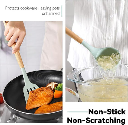 Camping Cooking Utensils Set, Silicone Cookware for Travel BBQ