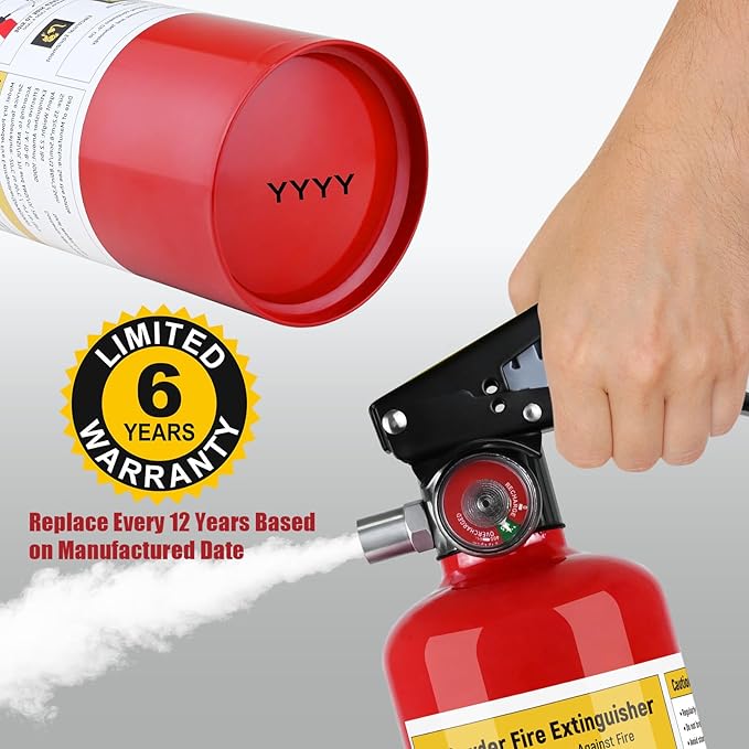 4PACK ABC Fire Extinguisher for Home - 2.2lb, Dry Powder Fire Extinguisher, 1A:10-B:C Rated, Certified for Car/House/Kitchen/Truck/Marine/Boat/Vehicle/utv/rv