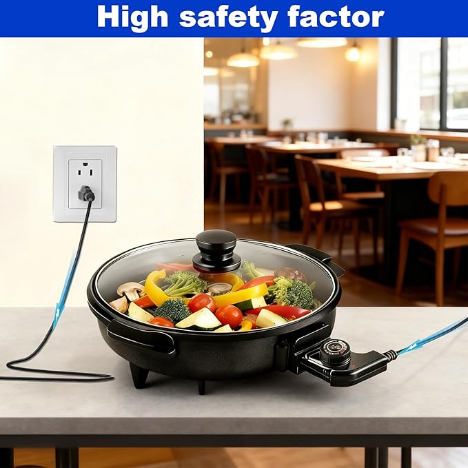 Electric Skillet Cord Replacement,15A/125V Griddle Power Cord Compatible with Masterbuilt Smokers & Electric Griddles,Adjustable Thermostat Probe Cord
