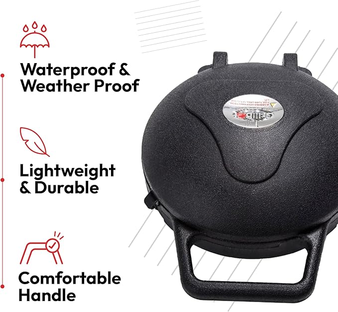 Grillbot Carry Case Automatic Grill Cleaning Robot – Weatherproof, Portable Protective Case with Handle & Locking Tabs
