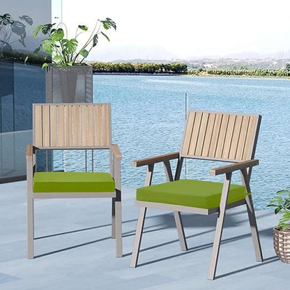 Cozyide Outdoor Chair Cushions, Waterproof Patio Seat Cushions with Adjustable Straps, Square Corner Patio Chair Cushions for Garden, Grass Green, 18.5x16x3 Inch (Pack of 4)