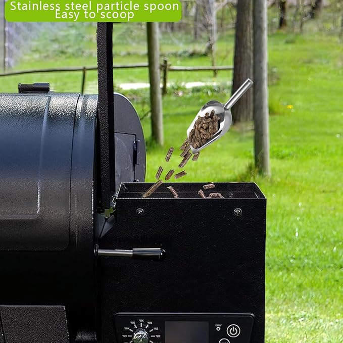 Wood Pellet Storage Containers - Pellet Bin Pellet Bucket With Spoon Set,Smoker Pellet Storage ,Pellet Containers for Grill Pellet