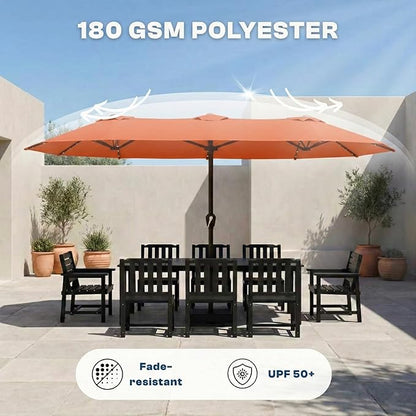 15FT Large Patio Umbrella with Base Included