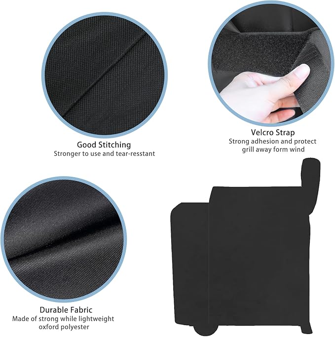 Grill Cover for Traeger 22 & Pro 575 Series Grill, 600D Waterproof Cover for Traeger Lil' Tex Elite 22, for Z-Grill Smoker, Replace for BAC379 Grill Parts, 35" x 22" x 39"