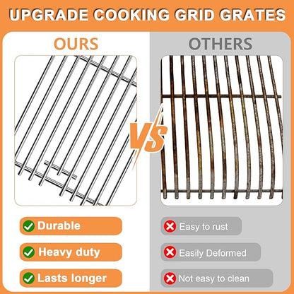 720-0953 Grill Grates for KitchenAid Grill Replacement Parts 720-0787D 3 Burner 720-0953A 730-0953, Cooking Grates for Kitchen Aid 720-0787D Home Depot Grill Parts, Stainless Steel, 18 13/16 x 8 1/8"