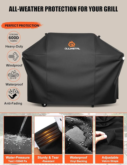 65 Inch Grill Cover 7131 BBQ Cover for Weber Genesis 400 Series and 4 Burner Gas Grill,600D Heavy Duty & Waterproof Cover for Weber Genesis E435, E410,E440 (Not Fit 2022 E-435)