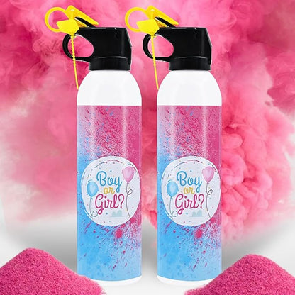 Gender Reveal Fire Extinguisher Large Pink Extinguisher Gender Reveal Smoke for Baby Shower Gender Reveal Ideas 2 Pack Pink Color Smoke Biodegradable Powder for Boy or Girl Party Decorations