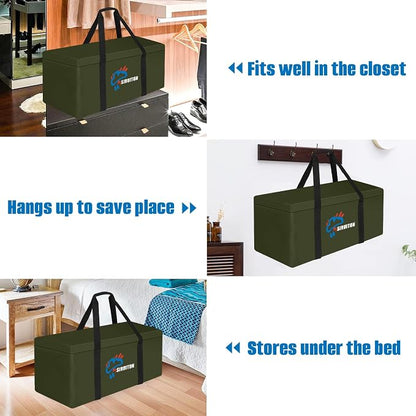 SIRUITON Cushion Storage Bag 600D Oxford,Waterproof,69"L x 29.5"W x 21.6"H | Heavy duty, rip proof, with handle & zipper, for patio & garden cushions, UV-resistant, all-weather protection