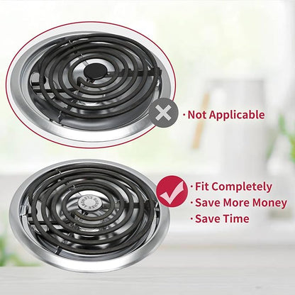 MP22YA Electric Stove Burner Element Replacement Set & W10290350 W10290353 4 Pack Black Drip Pans - Perfectly Fit Whirlpool Electric Range Stove Top