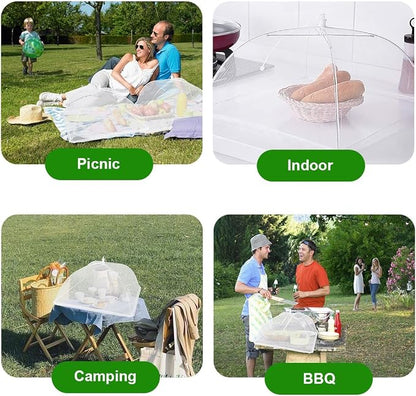 (3Pack) Pop-up Picnic Food Tent Covers, 17x17Inch Foldable Mesh Screen Food Covers for Outdoors, Reusable Food Cover Net Keep Out Flies, Mosquitoes…