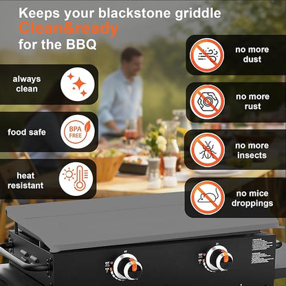 36" Silicone Griddle Mat for Blackstone 36 Inch Grill, Heavy Duty Food Grade Silicone Cover, All-Weather Rust Dirt Protection, Reusable Easy Clean Griddle Accessories