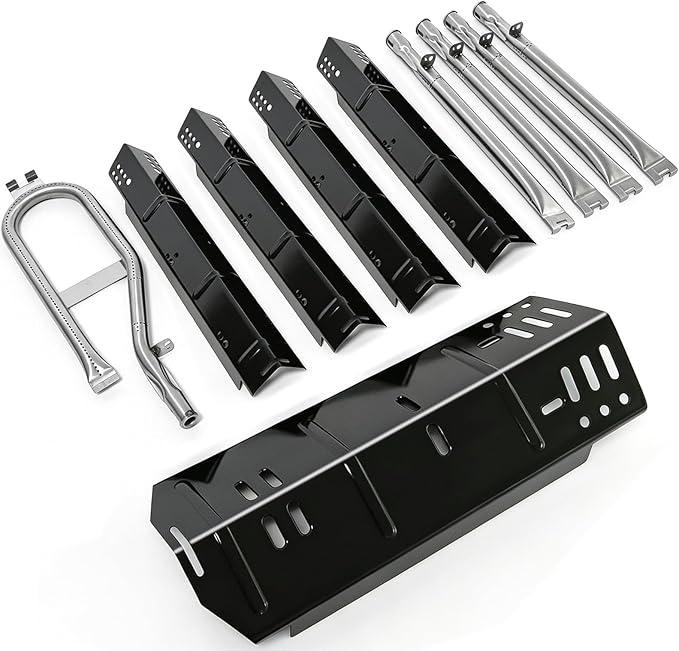 Grill Heat Plate Replacement Parts for Dyna-Glo 5 Burner DGH474CRP DGH485CRP DGH483CRP, Heat Plates for Dyna-Glo 4 Burner DGH450CRP Grills, Black Porcelain Steel Heat Plate, 5 Pack