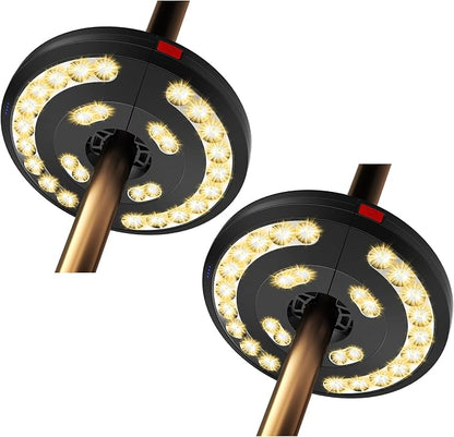 Eletorot 2packs Patio Umbrella Lights-Rechargeable Outdoor Lights for Patio | Patio Table Light 28 LED 3 Lighting Modes for 1.25-1.9inch Pole, Pool Accessories, Garden Backyard Decor