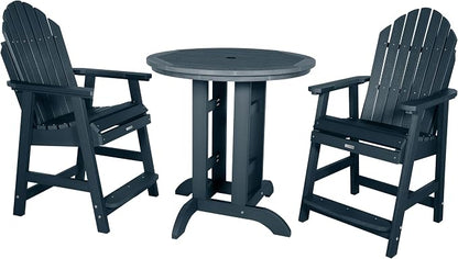 highwood AD-CNA36-FBE Hamilton 3 Piece Round Counter Height Dining Set, Federal Blue
