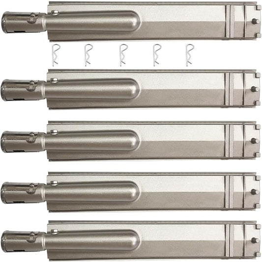 HONSIN 5 Set Heavy Duty Cast Stainless Steel Grill Burners for Bull, Premium Outdoor BBQ Gas Grill Burner Replacements for Bull, Cal Flame, Blaze, Aussie, Bakers & Chefs, Thermos Turbo CharBroil