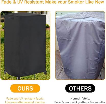 Smoker Cover Fit for Cuisinart 36” Vertical Propane Smoker | Waterproof Outdoor Smoker BBQ Smoker Grill Covers,Black (21" L x 21" W x 44" H)