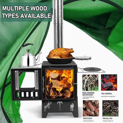 Portable Folding Charcoal Grill Campfire Pit with Carry Bag for Outdoor Camping and Picnic