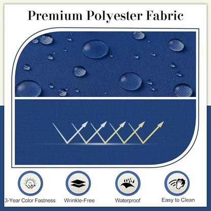 Cozyide Outdoor Chair Cushions, Waterproof Patio Seat Cushions with Adjustable Straps, Square Corner Patio Chair Cushions for Garden, Royal Blue, 18.5x16x3 Inch (Pack of 4)