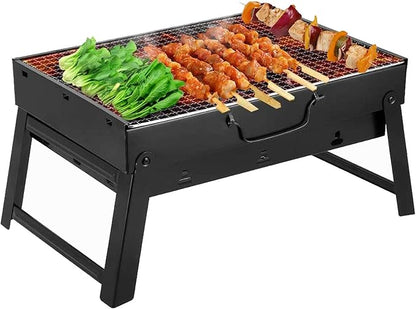 Portable Charcoal Grill, Camping BBQ Grill for Outdoor Barbecue, Foldable Charcoal Grills BBQ Smoker for 1-8 People, Easy to Carry Camping Grill for Picnic Beach Patio Garden Party,A-1