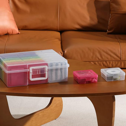 Plastic Storage Box Arts Storage Boxes(12 Color+6 Clear-Small) | Multifunctional Design,Stackable,Clear,Versatile Organization,Space-Saving,Durable,Dust Protection