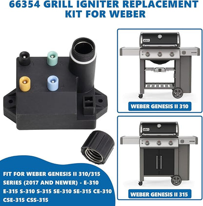 SafBbcue 66354 Grill Igniter Kit for Weber Genesis II GS4 Grills - Replacement for 310/315 Series (E310, S310, E315, S315, SE310, SE315, CE310, CE315)