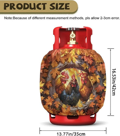 Chicken Print Propane Tank Cover 20lb Heavy Duty Gas Cover Fits Standard 20 lb Tank Cylinder Easily Slips onto Your Propane Tank Outdoor Grill Accessories