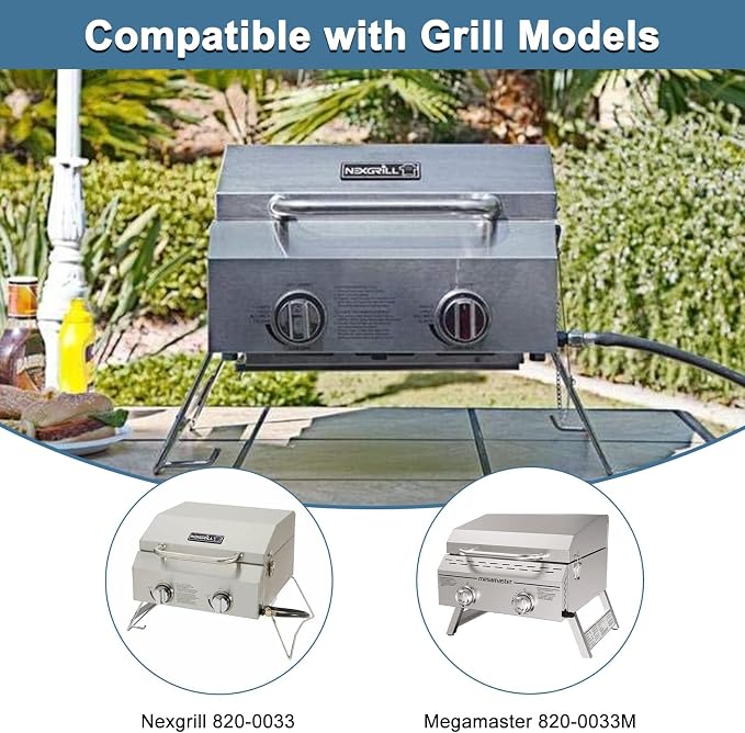 Replacement Parts for Nexgrill 820-0033 Grill, Grill Grate, Heat Shield Flame Tamer and Burner for Nexgrill 820-0033 2 Burner Grill, Megamaster 820-0033M Propane Gas Grill