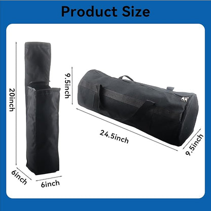 Klmnop 2 Pcs Grill Utensil Storage Bag, 24 "Thick Canvas Grill Accessory Storage Bag with Handle and Waterproof Oxford BBQ Tool Bag for Camping Hiking Barbecue(Black)