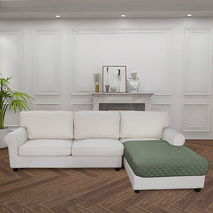 Easy-Going Sectional Couch Covers for Dogs L Shape Sofa Cover Reversible Sofa Slipcover Chaise Lounge Cover Furniture Protector Cover for Pets Dog Cat (42 x 52 inches, Greyish Green/Greyish Green) | Greyish Green, Soft Sofa Slipcover For Dogs, Fits Lef...